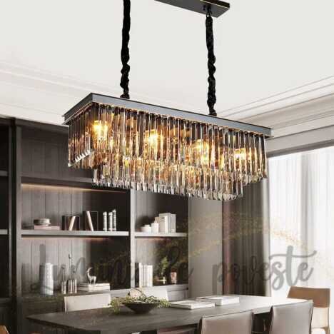 Candelabru Dining Black Diamond 100x25, 14 surse de iluminare